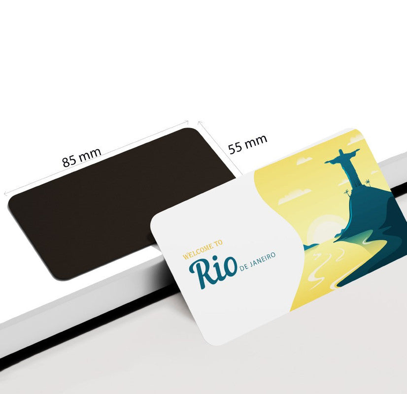 dhcrafts Rectangular Rubber Fridge Magnet / Magnetic Card Multicolor Rio De Janeiro Design Pack of 1 (8.6cm x 5.4cm)